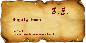 Bogoly Emma névjegykártya